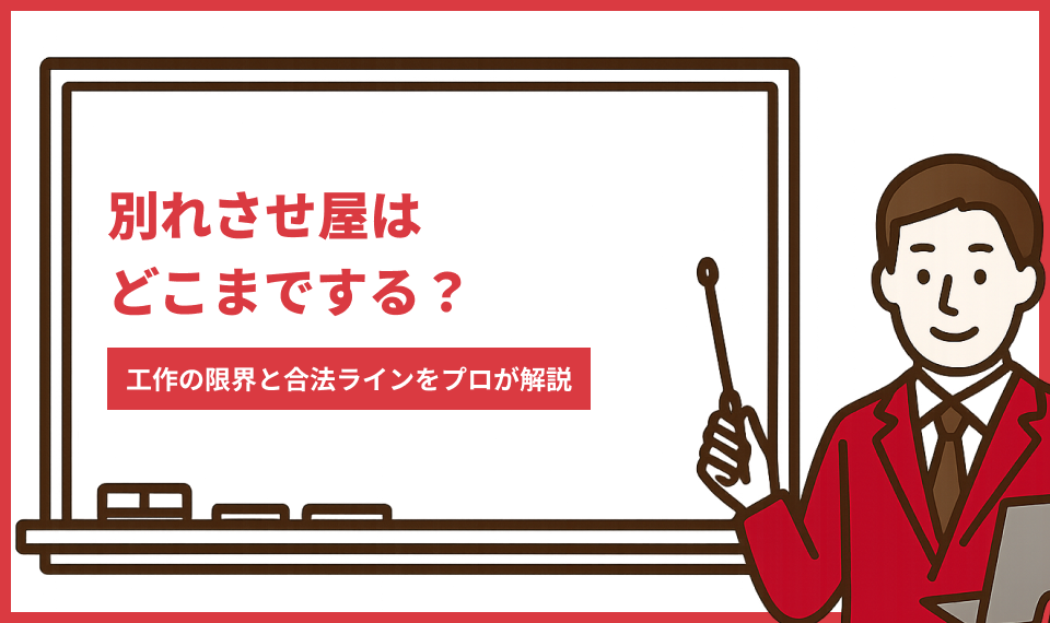 別れさせ屋はどこまでする？工作の限界と合法ラインをプロが解説